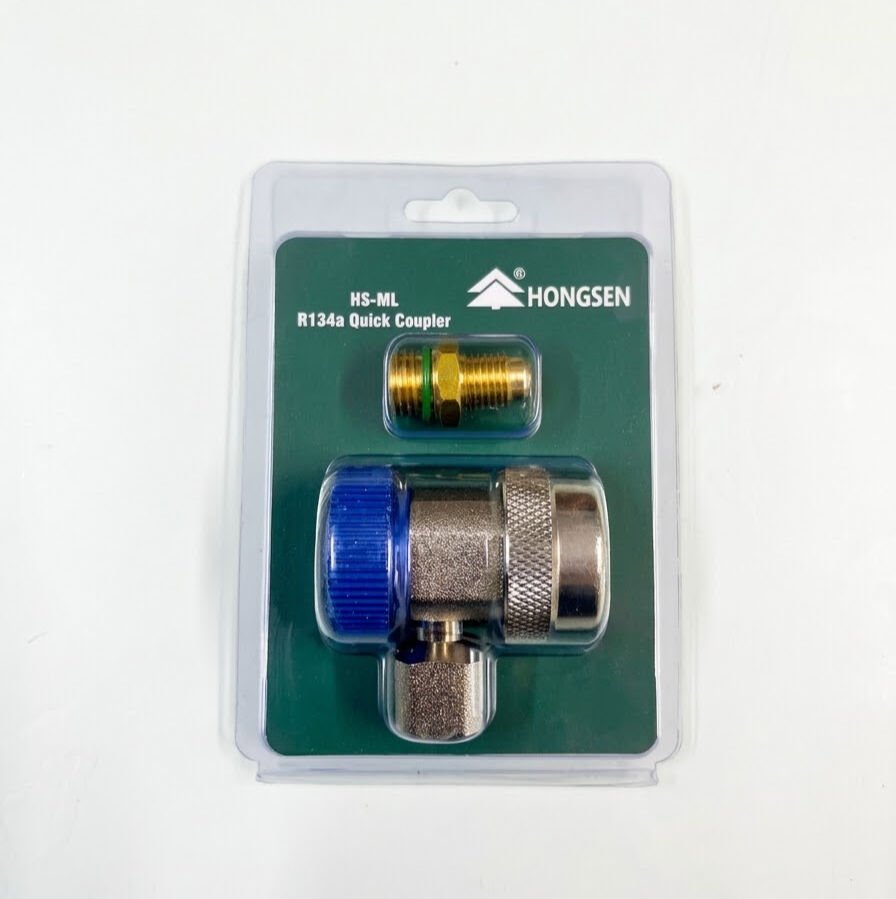 Hongsen R134a Alçak Basınç Hızlı Bağlantı Rekoru – M14*1.5 & 1/4'' Adaptörlü